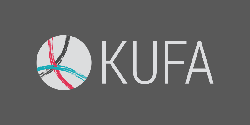 kufa logo on dark grey